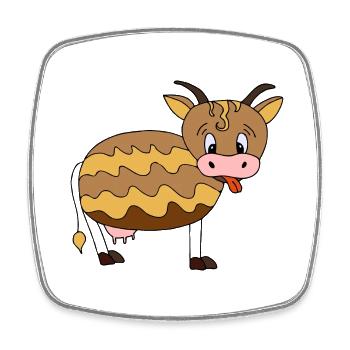Cow - Square fridge magnet - white - Front