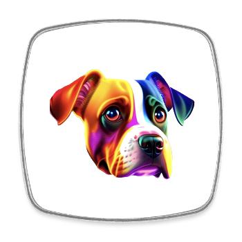 bunter Hund - Viereckiger Kühlschrankmagnet - Weiß - Vorne