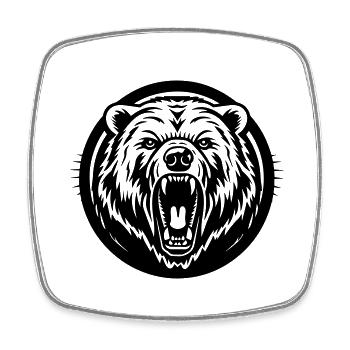 Grizzly Bear - Square fridge magnet - white - Front