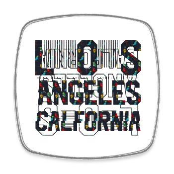 La usa beach summer ocean sea waves california - Square fridge magnet - white - Front