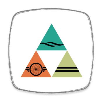 Triathlon TRI Triathlete "swim-bike-run" - Square fridge magnet - white - Front