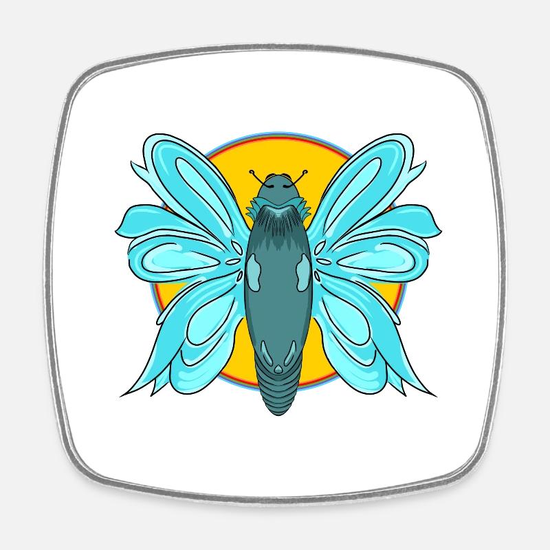 Butterflies are always in - Square fridge magnet - white