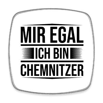 Mir egal Chemnitz - Viereckiger Kühlschrankmagnet - Weiß - Vorne