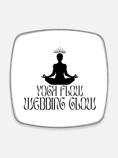 YOGA FLOW - Wedding Glow - Square fridge magnet - white