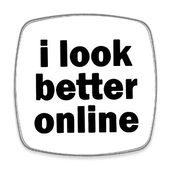 In Online besser aussehen - Viereckiger Kühlschrankmagnet - Weiß - Vorne