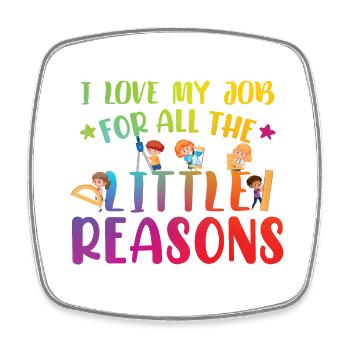 Cute Kindergarten Teacher Gifts & Apparel - Square fridge magnet - white - Front
