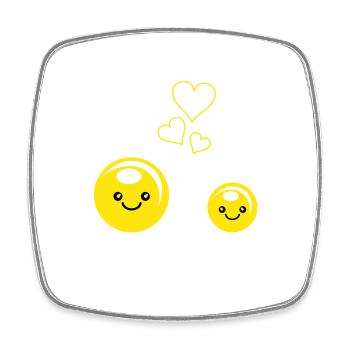 Fried Eggs Love - Square fridge magnet - white - Front