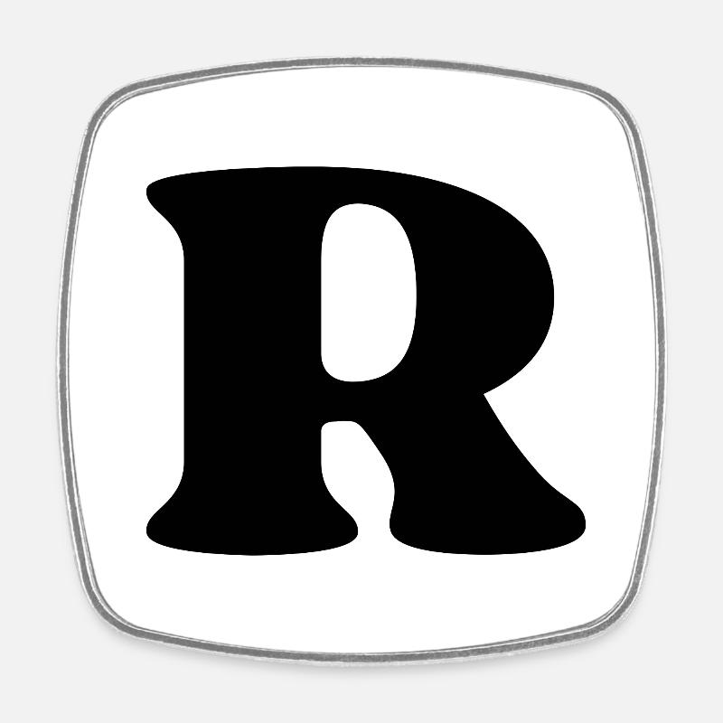 Lettre r - Magnet carré - blanc