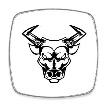 Taureau Taureau Taureau - Magnet carré - blanc - Devant