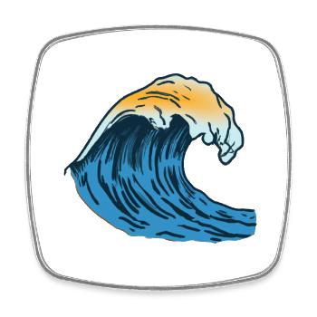 Beautiful wave - Square fridge magnet - white - Front