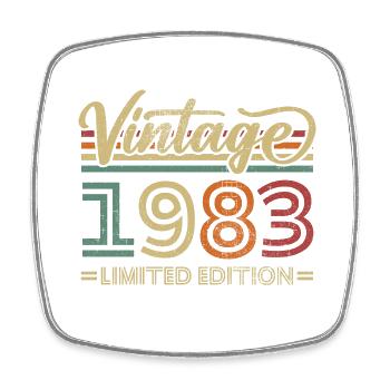Vintage 1983 Anniversaire Rétro - Magnet carré - blanc - Devant