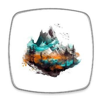 Landscape Forest Fantasy Design - Square fridge magnet - white - Front