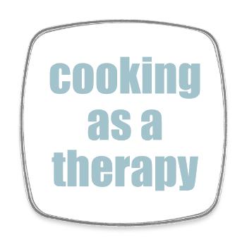cooking as a therapy Spruch mit Bedeutung - Viereckiger Kühlschrankmagnet - Weiß - Vorne