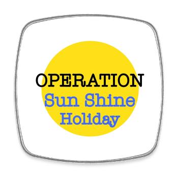 Operation Sun Shine 2 - Square fridge magnet - white - Front