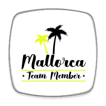 mallorca team member - Viereckiger Kühlschrankmagnet - Weiß - Vorne