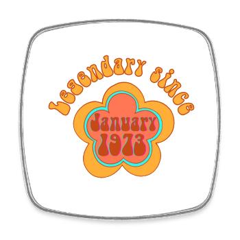 Legendary since January 1973 Birthday Retro - Square fridge magnet - white - Front