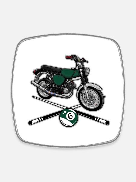 S51 (vert billard) // Illustration - Magnet carré - blanc