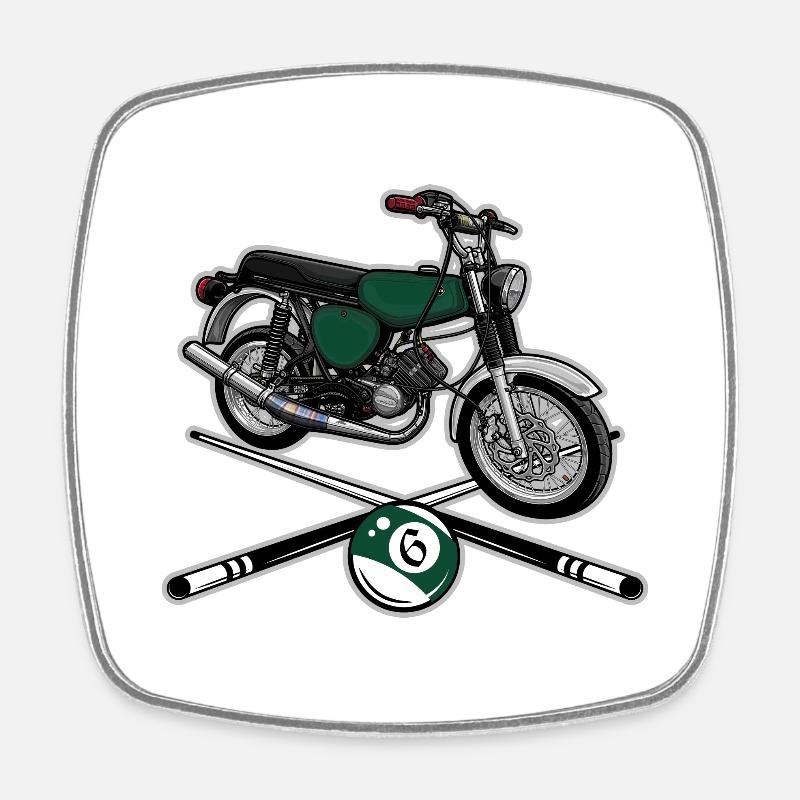 S51 (vert billard) // Illustration - Magnet carré - blanc