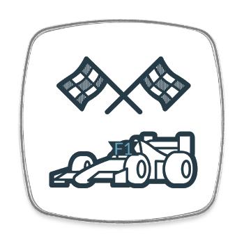 MYST3RCORP RACING BLUE - Square fridge magnet - white - Front
