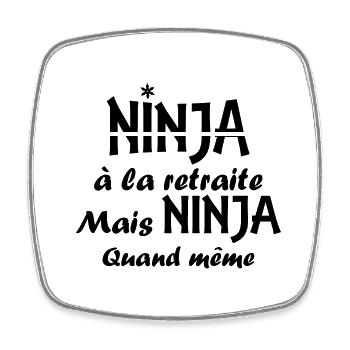 Ninja - Magnet carré - blanc - Devant