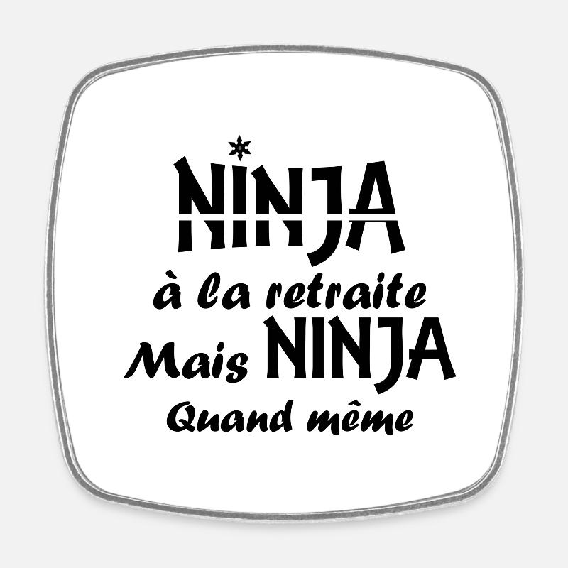 Ninja - Magnet carré - blanc