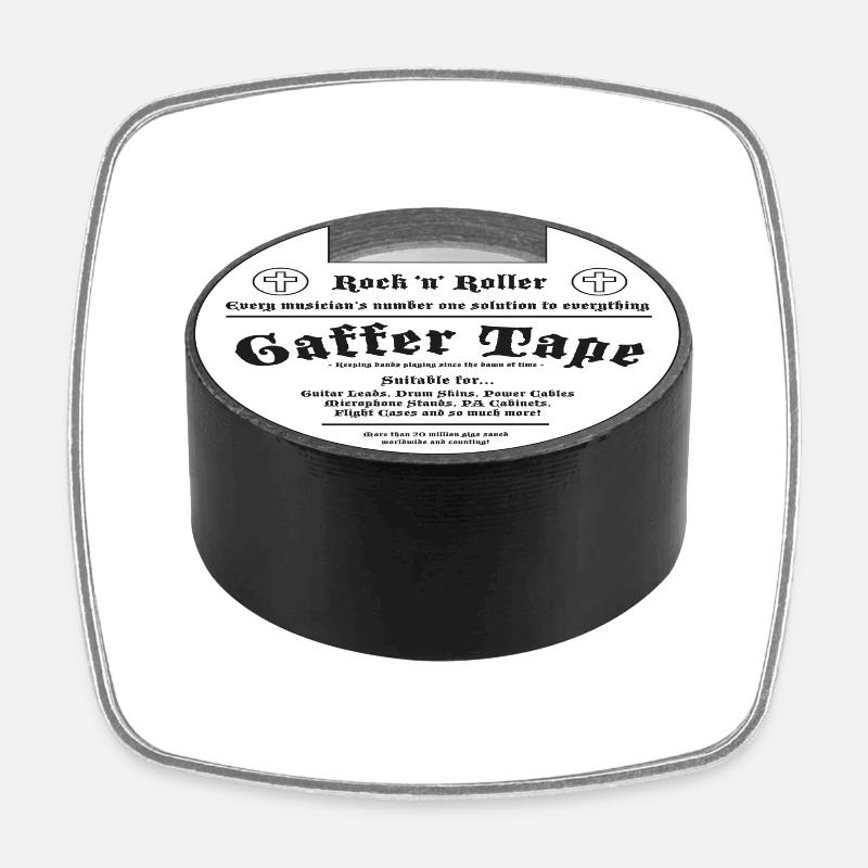 Gaffer Tape Rock Tee - Square fridge magnet - white