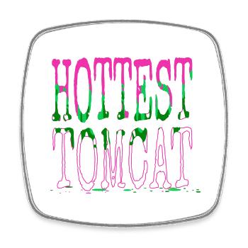 persian persian cat happy funny sayings - Square fridge magnet - white - Front