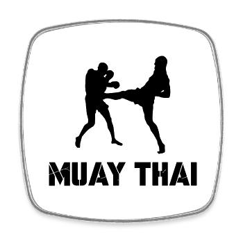 Muay Thai - Square fridge magnet - white - Front