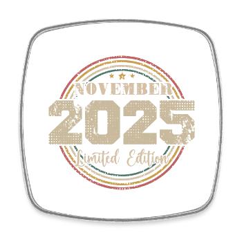 Cadeau D'anniversaire, Vintage Né En Novembre 2025 - Magnet carré - blanc - Devant