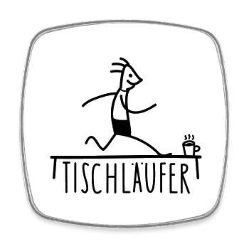 Läufer Tischläufer läuft - Viereckiger Kühlschrankmagnet - Weiß - Vorne
