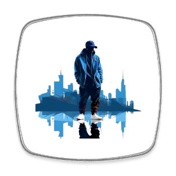 Rhythmic Expression Cool Cultural Rap Design - Square fridge magnet - white - Front