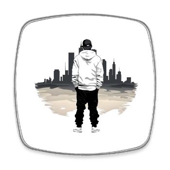 Elegance of street culture, cool urban design - Square fridge magnet - white - Front