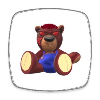Creepy Teddy Natural - Viereckiger Kühlschrankmagnet - Weiß - Vorne