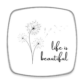 life is beautiful - Viereckiger Kühlschrankmagnet - Weiß - Vorne