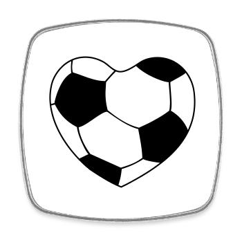 Herz Fußball - Viereckiger Kühlschrankmagnet - Weiß - Vorne