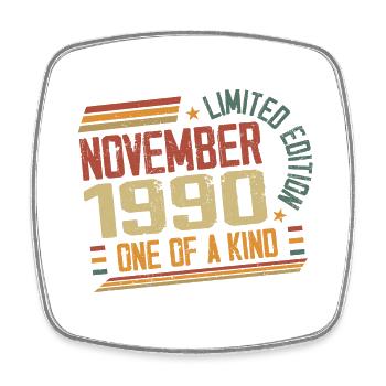 Awesome Since November 1990 Birthday Gift - Square fridge magnet - white - Front
