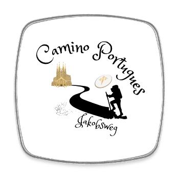 Camino de Santiago - Camino Portugues - Square fridge magnet - white - Front