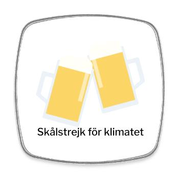 Skålstrejk för klimatet - Viereckiger Kühlschrankmagnet - Weiß - Vorne