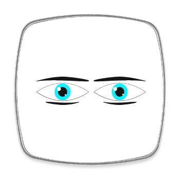 Pair of Turquoise Eyes - Square fridge magnet - white - Front