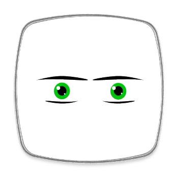 Green Pair of Eyes - Square fridge magnet - white - Front