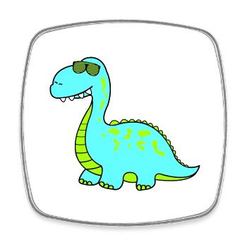 dino cool - Viereckiger Kühlschrankmagnet - Weiß - Vorne