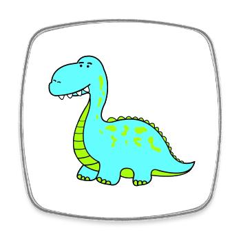 dino - Viereckiger Kühlschrankmagnet - Weiß - Vorne