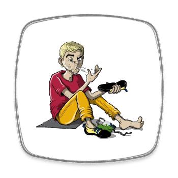 Climbing shoe cleaning - Square fridge magnet - white - Front