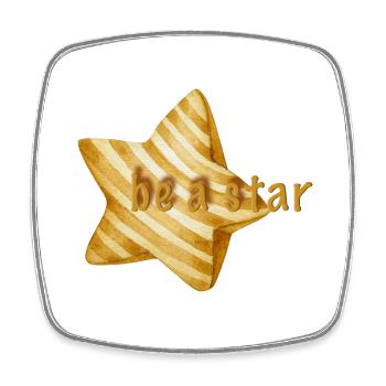 Soyez une star - Magnet carré - blanc - Devant