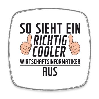 Wirtschaftsinformatiker | Wirtschaft | Informatik - Viereckiger Kühlschrankmagnet - Weiß - Vorne