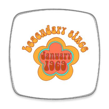Legendär seit Januar 1969 Geburtstag Retro - Viereckiger Kühlschrankmagnet - Weiß - Vorne