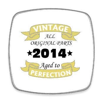 Vintage 2014 10 years aged to perfection - Square fridge magnet - white - Front