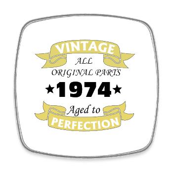 Vintage 1974 50 Years Aged to Perfection - Square fridge magnet - white - Front