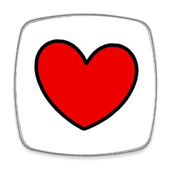 Valentinstag Rotes Herz, Valentinstag - Viereckiger Kühlschrankmagnet - Weiß - Vorne