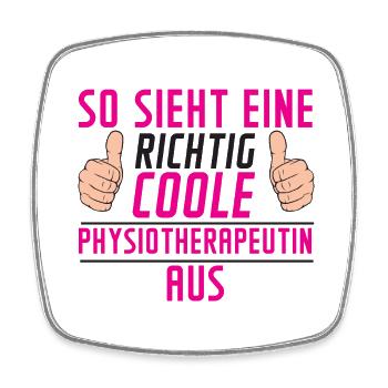 Physiotherapeutin | Kaffee Becher | | Spruch - Viereckiger Kühlschrankmagnet - Weiß - Vorne